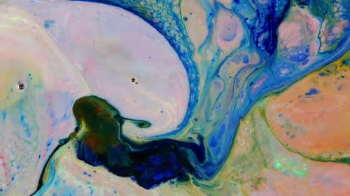 Colorful Ink Mixing and Swirling Abstract