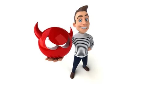 Lustiger 3D-Cartoon-Mann mit Alphakanal