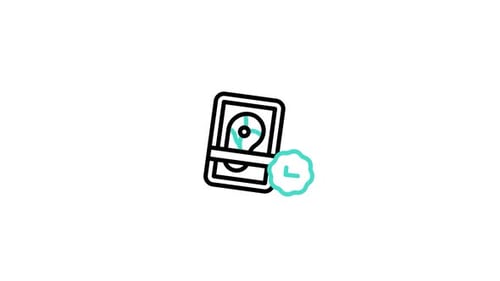 Animated Hard Drive Icon with Location and Checkmark