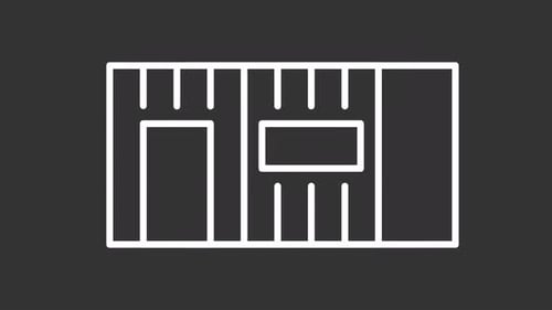 Animated Building Outline Construction Flat Design Icon