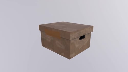 Boîte en carton, objet 3D, boucle rotative