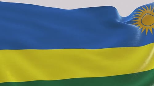 Detailed Rwanda National Flag Waving Loop