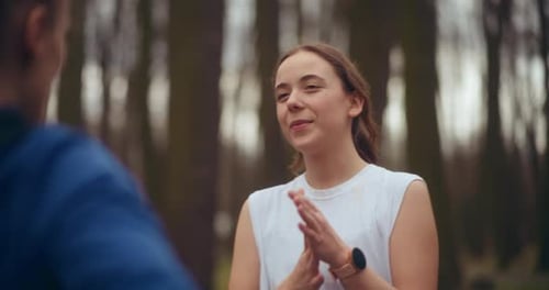 Two Woman Workout Exercising In Park Jogging Fitness