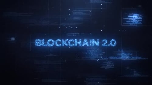 Blockchain 2.0 Word On Dynamic Technology Background