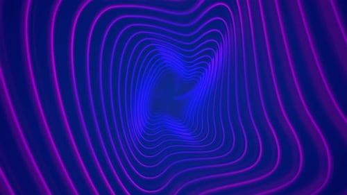 Abstract Neon Wavy Lines Tunnel Background Loop
