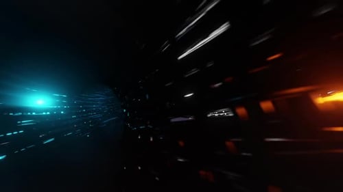 Futuristic Digital Data Stream Tunnel Background