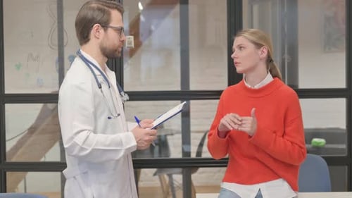 Upset Patient Reacting to Medical Reports in Hospital