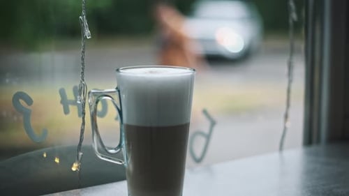 Rainy City Cafe Window View