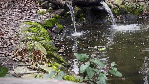 Wasserquelle aus Wasser, Holzkanal 2