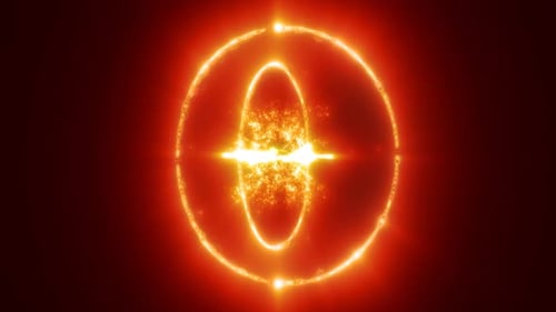 Vibrant glowing sphere of energy in shades of orange radiating light celestial phenomena