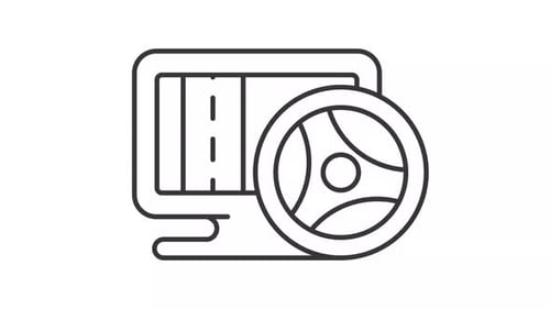 Autonomous Driving Computer Navigation Steering Wheel Animation