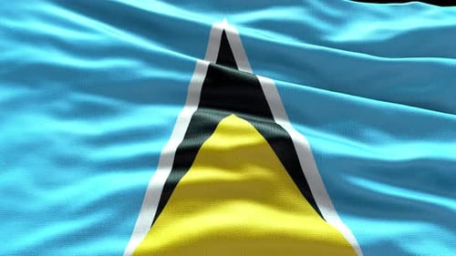 Waving Flag of Saint Lucia Realistic Animation
