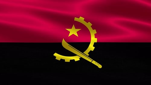 Angola Flag Waving with Realistic Fabric Texture