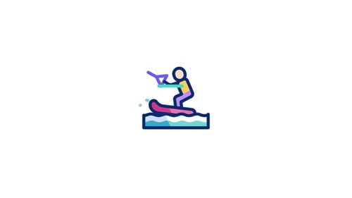 Waterskiing Animated Icon