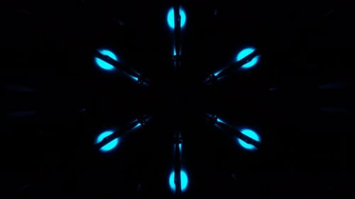 fundo de portal escuro com luzes de néon refletindo azuis em loop vj