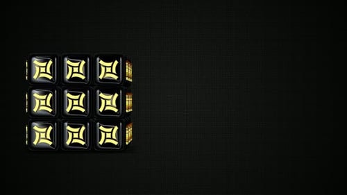 Looping Abstract Geometric Cubes with Golden Shifting Symbols