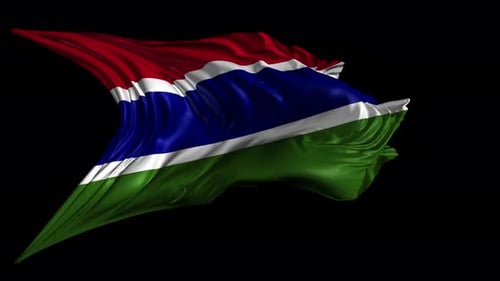 Realistic Waving Flag of Gambia Animation