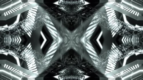 Weißer glühender blinkender, kaleidoskopischer Hintergrund VJ Loop In 4K