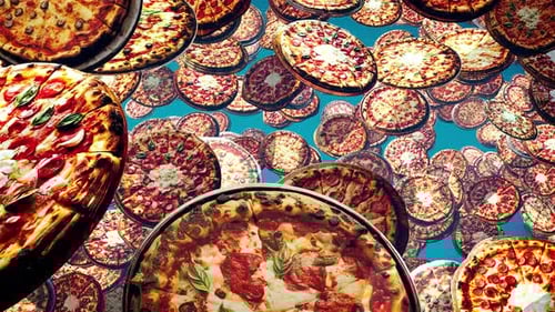 Flying Pizzas Background Loop