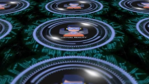 Futuristic Virtual Reality Digital Technology Loop Background