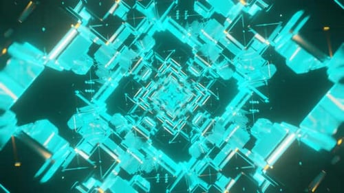 Mehrfarbiger und pulsierender VJ Loop mit einem futuristischen Touch