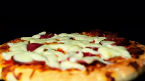 Appetizing Pizza Zooming In, Close-Up Food Shot