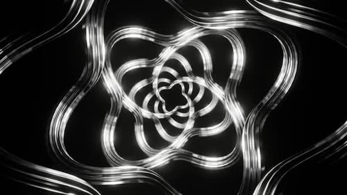 Silver Moving Spiral Patterns Background Vj Loop In HD