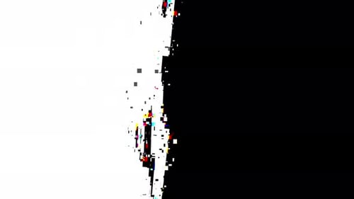 digital glitch black and white transition