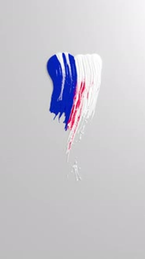 Glossy blue white red paint stroke