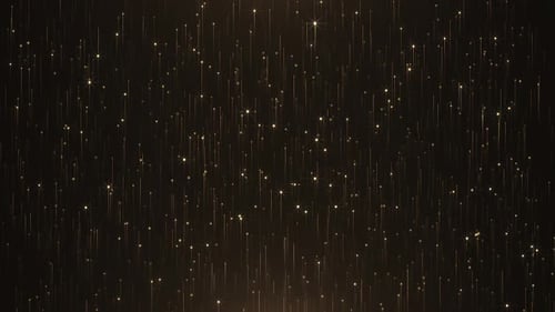 Elegant Golden Particle and Line Upward Movement Background