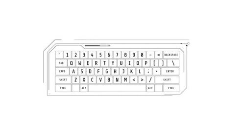 Futuristic Wireframe Keyboard User Interface Animation