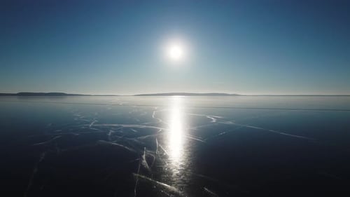 Flying Over a Frozen River