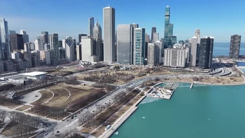 Chicago Skyline At Chicago In Illinois United States.