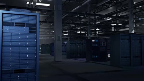 Servidores blade em data centers escuros que oferecem recursos computacionais
