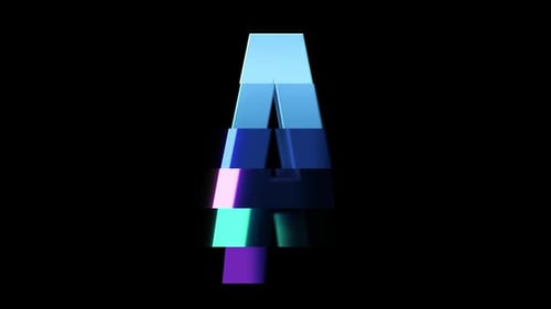 3D Geometric Letter A Reveal Animation