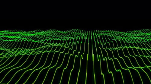particles wave lines green color seamless motion texture background