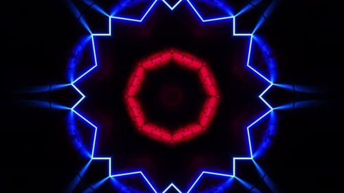 Design muito colorido e abstrato com formato circular. Caleidoscópio
VJ loop