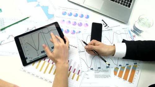 Business Team Developing Project and Analyzing Market Data
