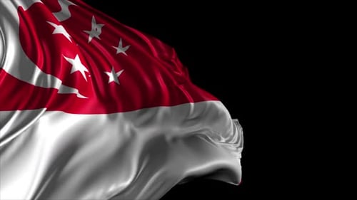 Dynamic Waving Singapore National Flag Animation