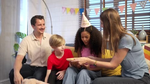 Parents and children are enjoying the birthday anniversary party
