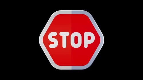 Stoppschild Basic Rounded Icon 3d