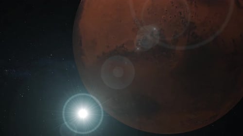 Mars planet animation in space. 2950