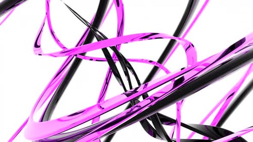 Cuerdas curvas enredadas sobre un fondo blanco