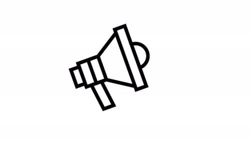 Flat Design Megaphone Icon Announcing Sound