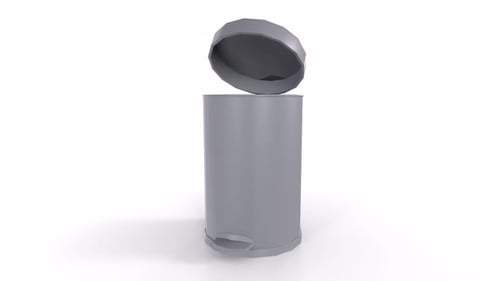 Trashcan 3d object rotating loop