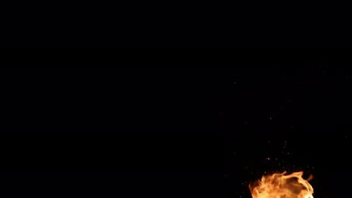 Realistische Feuerexplosion und lodernde Flammen, die sich entzünden
