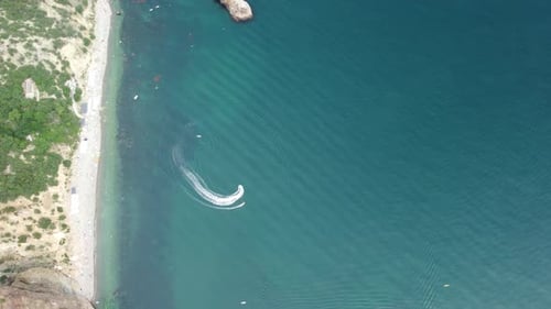 Scenic Aerial View of Tropical Beach Coastline