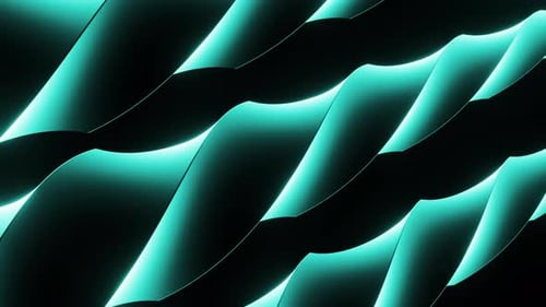 Twisted neon stripes looking like braids on a black background