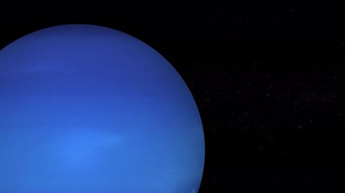 Animación del planeta Neptuno girando sobre fondo
