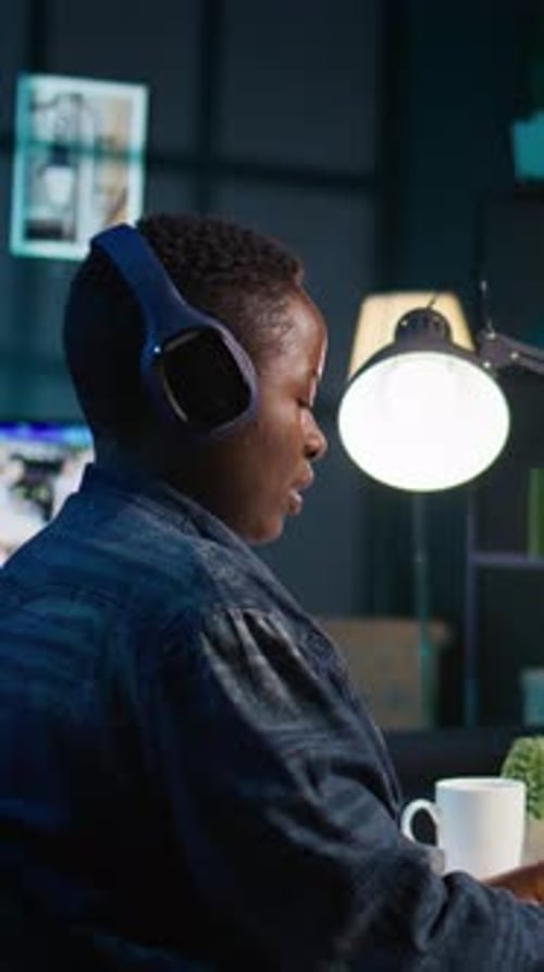 Vertical Video Data Scientist Using Laptop Updating Artificial Intelligence Machine Learning